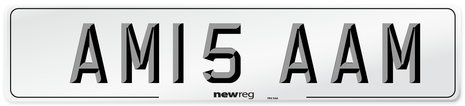 AM15 AAM Number Plate from New Reg